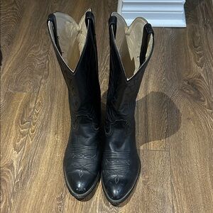 Black Leather Cowboy Boots